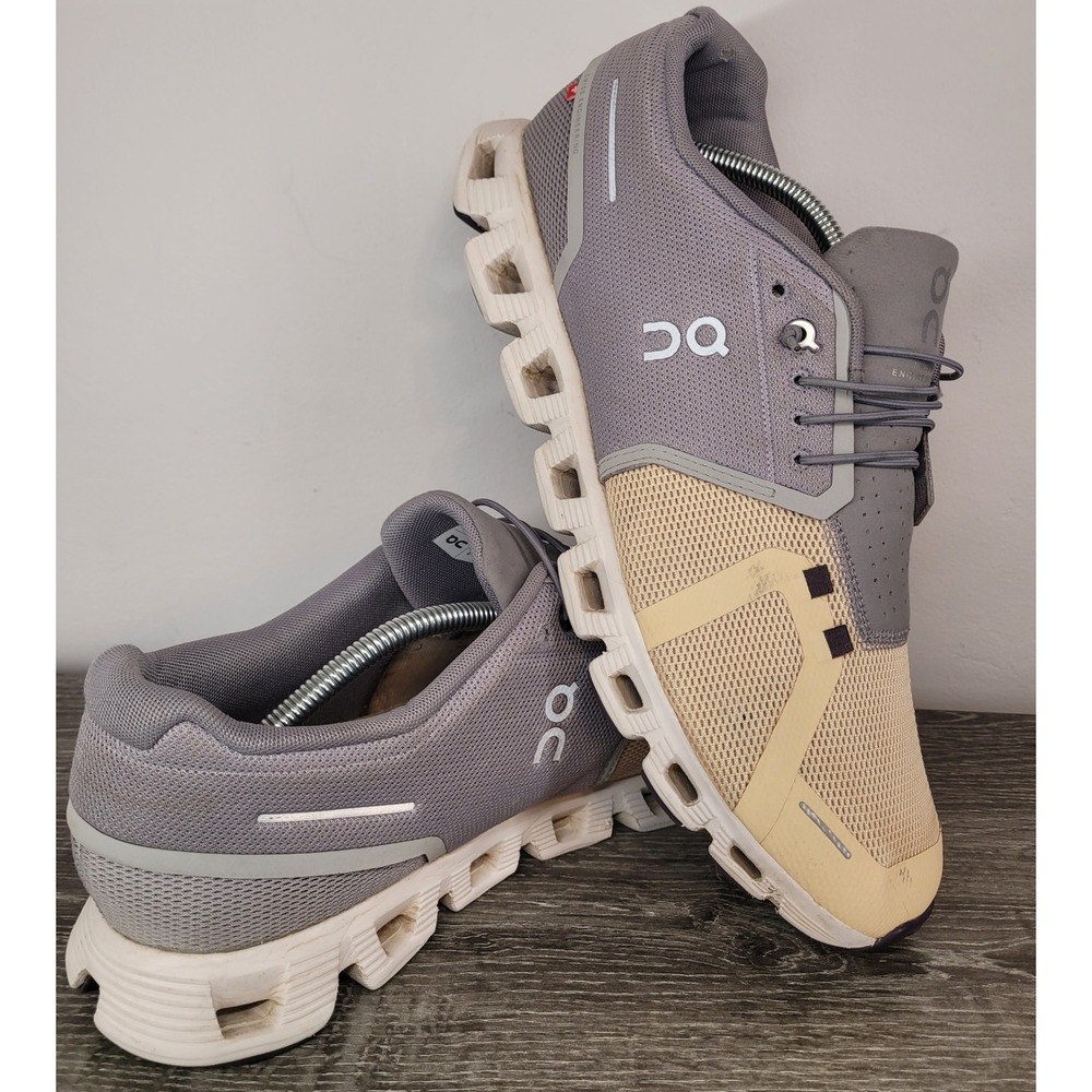 On Cloud 5 Mens Sz 12 Running Shoes Grey Beige Cream CloudTec Sneakers 59.98017